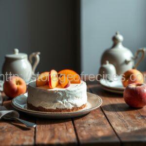 Airy Coffee Mousse with Ladyfingers and Peaches