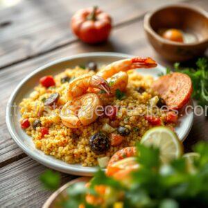 Mediterranean Couscous with Shrimp