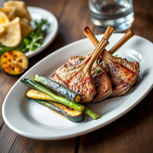 Grilled Rack of Lamb with Grilled Vegetables