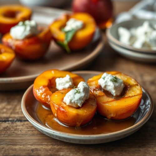 Caramelized Peach and Goat Cheese Appetizer