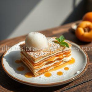 Apricot Mille-Feuille with Tea Granita