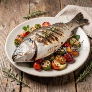 Whole Roasted Fish with Grilled Vegetables