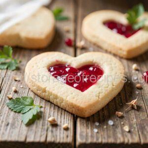 Heart-Shaped Cookies with Raspberry Filling