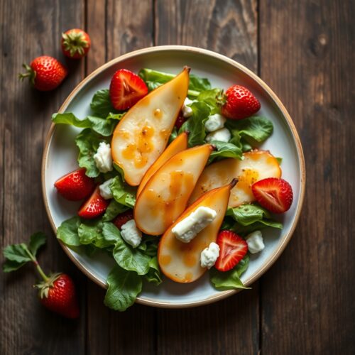 1788 Caramelized Pear Salad with Goat Cheese and Strawberries