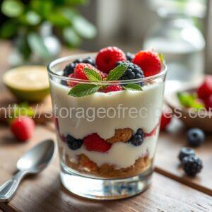 No-Bake Lime Cheesecake Cups with Fresh Berries