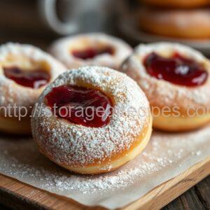 Yeast Doughnuts with Strawberry Jam