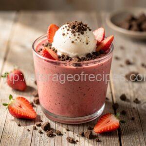 Banana Smoothie with Strawberries and Ice Cream