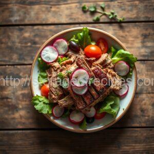 Salad with Pork Ribs and Radish