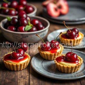 Cherry Tartlets with Minted Yogurt