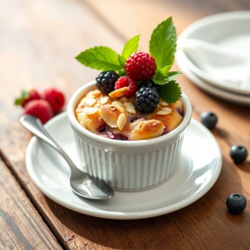 Almond Soufflé with Mascarpone and Berries
