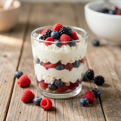 2279 Cheese Mousse with Cookie Crumble and Berries