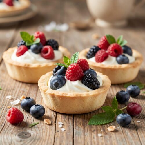 Tartlets with Berries and Sour Cream Filling