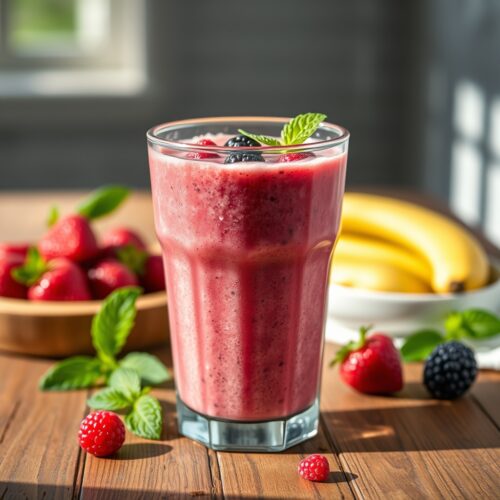 Berry Smoothie with Green Tea