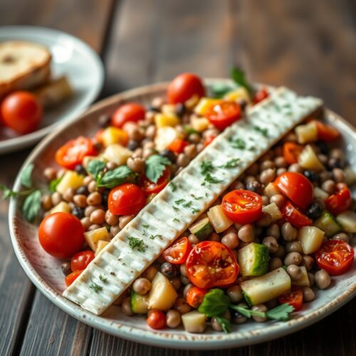 2724 Black-Eyed Peas with Zucchini, Cherry Tomatoes, and Basil