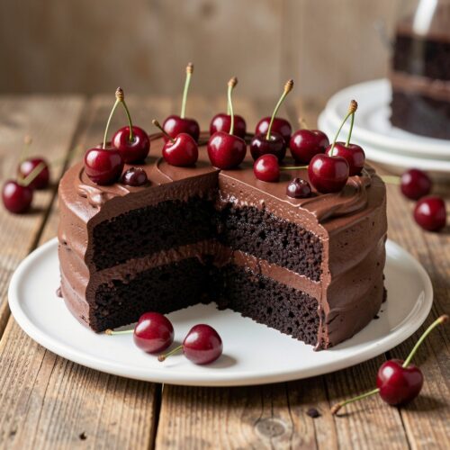 Summer-Style Black Forest Chocolate Sponge Cake