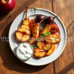 Grilled Seasonal Fruit with Yogurt Sauce