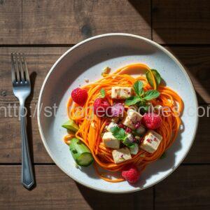 Carrot Salad with Tofu and Raspberry