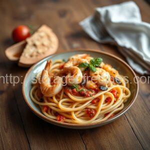 Fettuccine with Shrimp and Squid