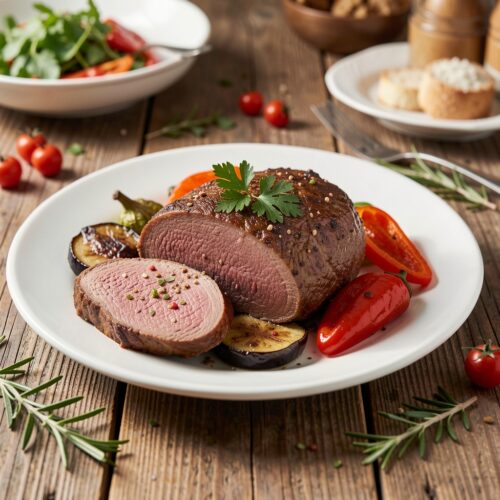 Azerbaijani-Style Beef Tenderloin with Vegetables