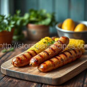 Grilled Veal Sausages with Corn