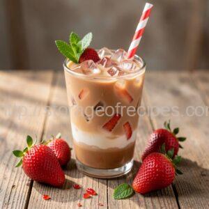 Strawberry-Coffee Layered Drink "Fresa"