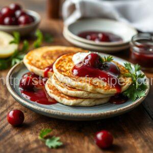 Cottage Cheese Pancakes with Cherry Sauce