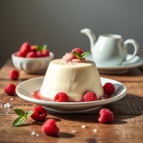 Blancmange with Raspberries