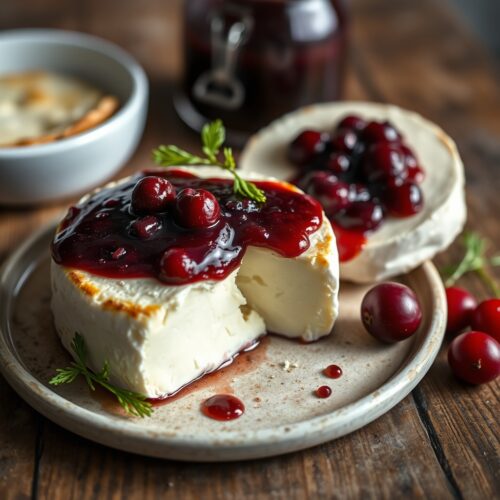 Hot Camembert with Lingonberry Jam