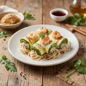 Zucchini Rolls with Shrimp and Rice Noodles