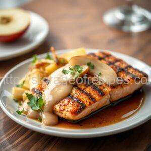 Salmon Steak with Apple Sauce