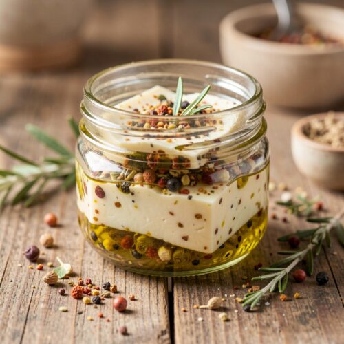 Cheese Marinated in Spiced Oil