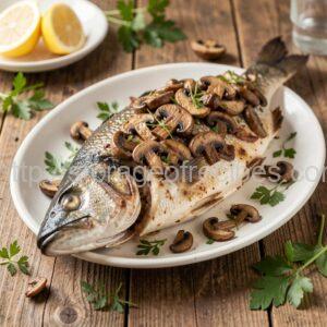 Baked Fish with Mushroom Stuffing