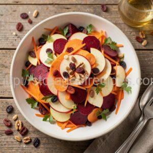 Raw Vegetable Salad with Dried Fruit
