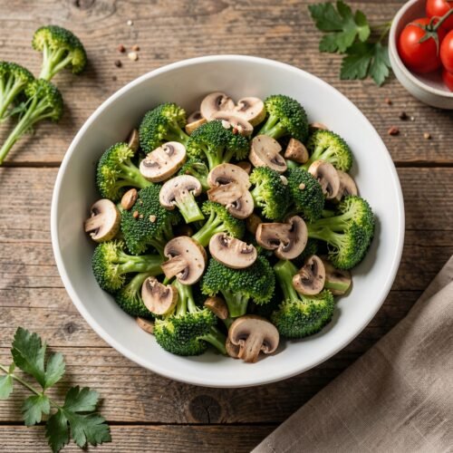 12603 Broccoli and Button Mushroom Salad