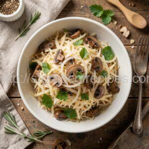 Sauerkraut Salad with Salted Mushrooms