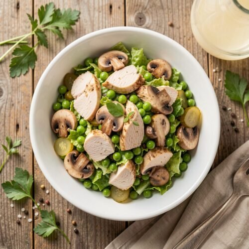 12948 Chicken Breast Salad with Mushrooms and Peas