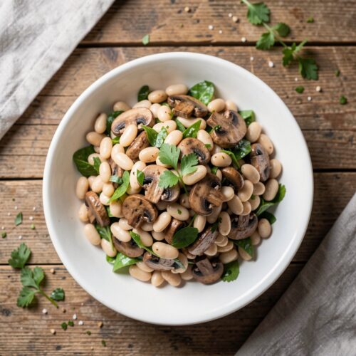 White Bean and Mushroom Salad