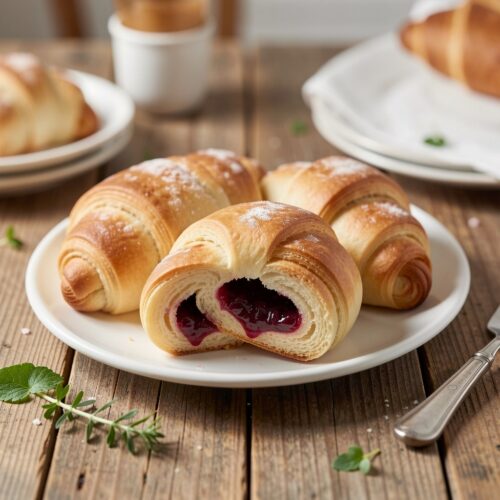 Cheese Croissants with Jam