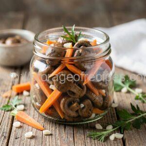 Marinated Mushrooms with Horseradish and Carrot