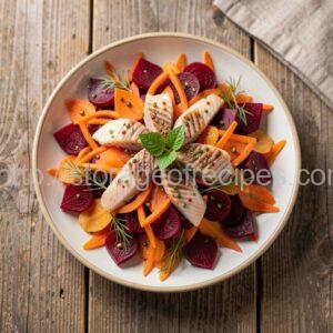 Chamomile Salad with Fish and Vegetables