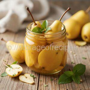 Salt-Cured Pears with Cornelian Cherry