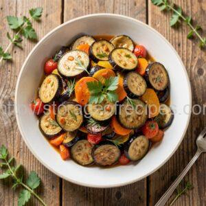 Braised Eggplant and Vegetable Salad