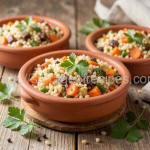 Vegetables with Pearl Barley in Pots