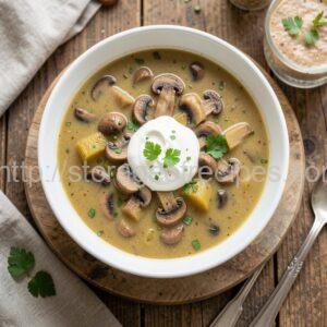 Rassolnik with Mushroom Caviar