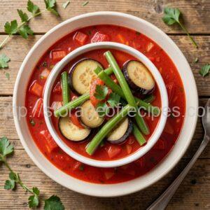 "Cathedral" Borscht with Eggplant and Green Beans