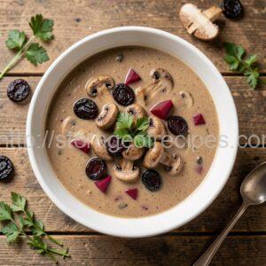 Mushroom Soup with Prunes