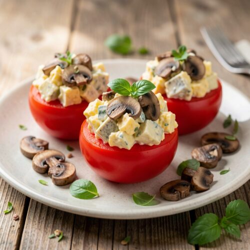 Tomatoes Stuffed with Mushrooms and Egg