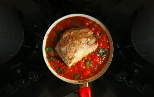 Pork and Vegetables Braised in Cream