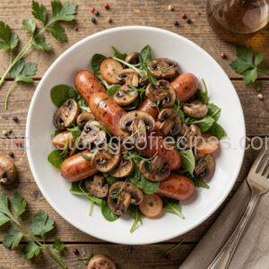 Bologna and Marinated Mushroom Salad