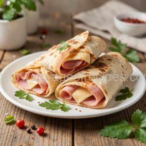 Lavash Parcels with Ham and Mushrooms